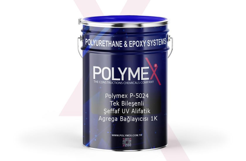 Polymex P-5024 Tek Bileşenli Şeffaf UV Alifatik Agrega Bağlayıcısı 1K